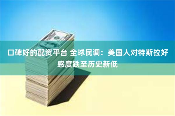 口碑好的配资平台 全球民调：美国人对特斯拉好感度跌至历史新低
