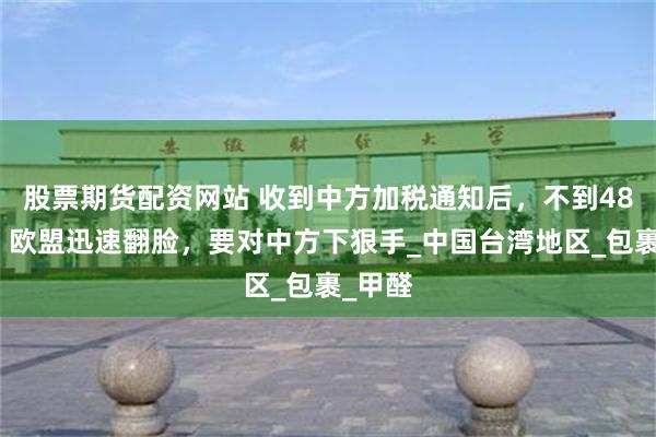 股票期货配资网站 收到中方加税通知后，不到48小时，欧盟迅速翻脸，要对中方下狠手_中国台湾地区_包裹_甲醛
