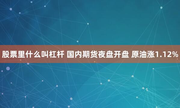 股票里什么叫杠杆 国内期货夜盘开盘 原油涨1.12%