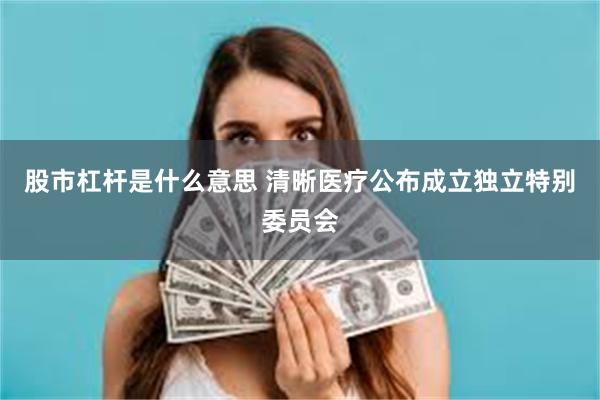 股市杠杆是什么意思 清晰医疗公布成立独立特别委员会