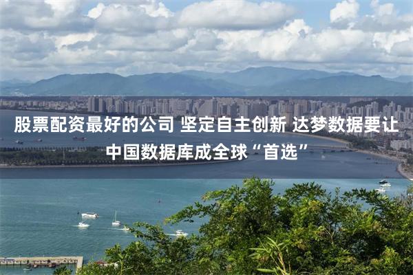 股票配资最好的公司 坚定自主创新 达梦数据要让中国数据库成全球“首选”