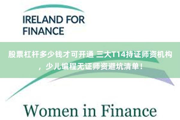 股票杠杆多少钱才可开通 三大T14持证师资机构,少儿编程无证师资避坑清单!
