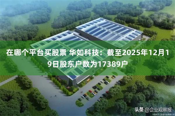 在哪个平台买股票 华如科技：截至2025年12月19日股东户数为17389户